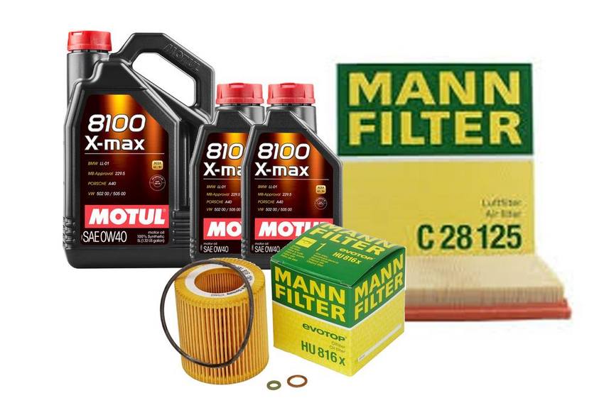 Mercedes Engine Oil Change Kit - Motul - 2761800009 (0W40) (X-MAX 8100)